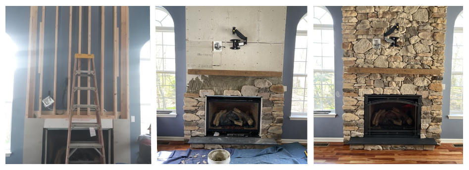 Fireplace Before and after